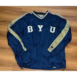 Vintage Russell Athletic BYU Cougars Fleece Lined Shirt Pullover Jacket